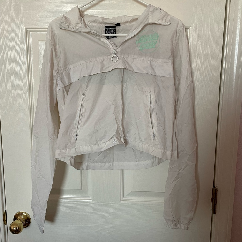 White cropped Santa Cruz Windbreaker